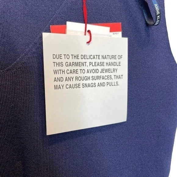 Anne Klein Suit Separates Double V-Neck Sleeveless Top in Navy Eclipse XS New - Picture 7 of 9